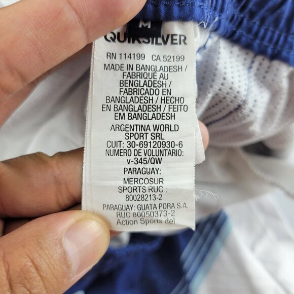 Quiksilver Stripe Boardshorts Hybrid Tie Waist Swim Lined High Rise Medium Mens - Picture 8 of 15